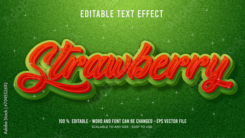 strawberry editable text effect