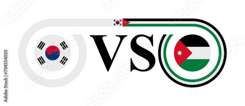 concept between south korea vs jordan. vector illustration isolated on white background