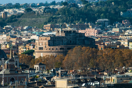 Fototapeta Naklejka Na Ścianę i Meble -  
Historic Rome city skyline from the terrace of the Altare della Patria in Piazza Venezia,  Rome, Lazio, Italy, Europe
