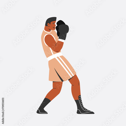 Boxer Or Sparrer Character Illustration photo