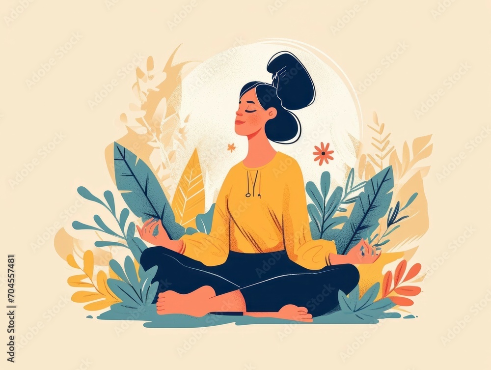 Nature's Touch in the Workplace: Meditative Moments Illustrated