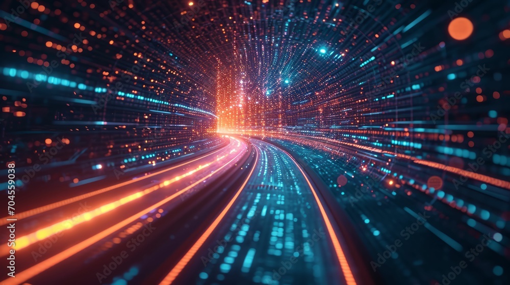 Obraz premium Innovation in technology, abstract digital landscape symbolizing cutting-edge tech advancements in business