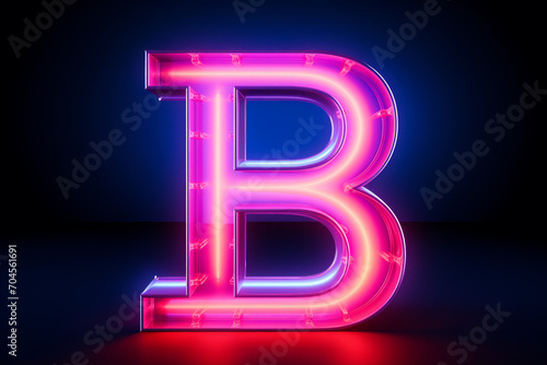 Neon pink 3D render of the letter 