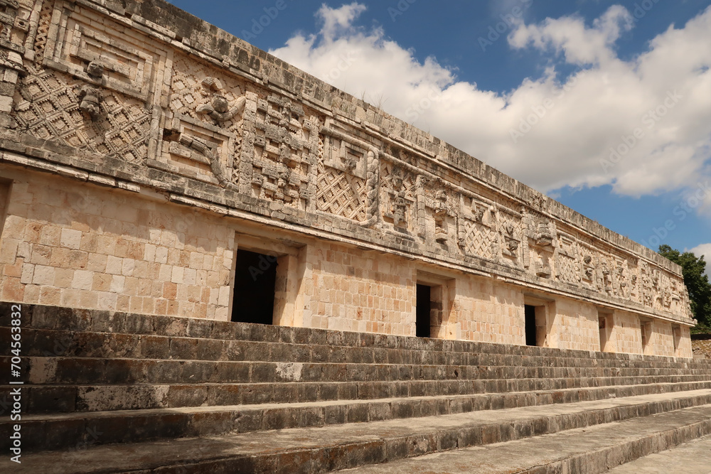 Side building at the Cuadrangulo de las Monjas, Quadrangle of the Nuns, Uxmal, Merida, Mexico