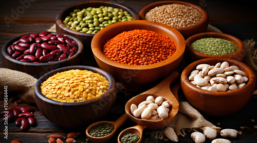 Assorted different types of beans and cereals