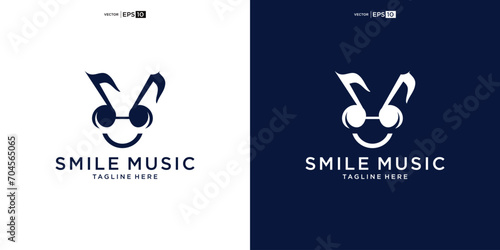 music logo geek element for Sound recording studio, vocal course, composer, singer karaoke music logo design