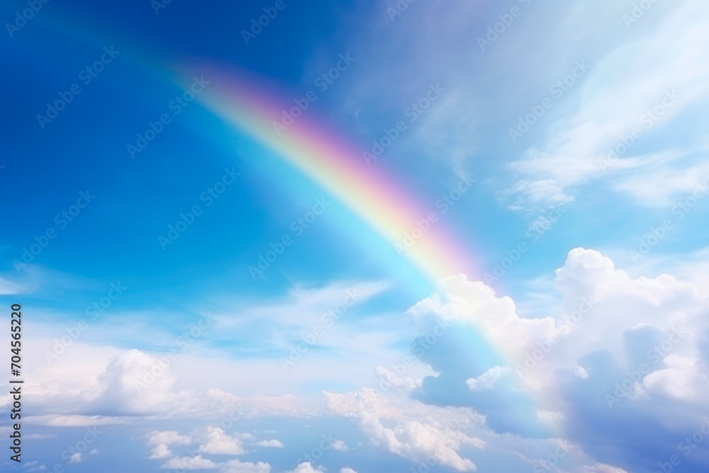 Nature's Palette: Cloudy Sky adorned with a Rainbow Nature's Palette: Cloudy Sky adorned with a Rainbow