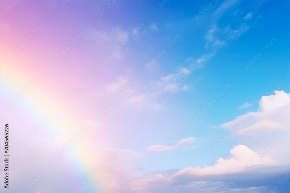Majestic Cloudscape with a Brilliant Rainbow