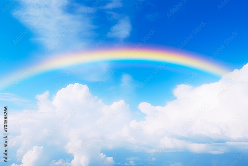 Celestial Canopy: Rainbow Across a Cloudy Horizon