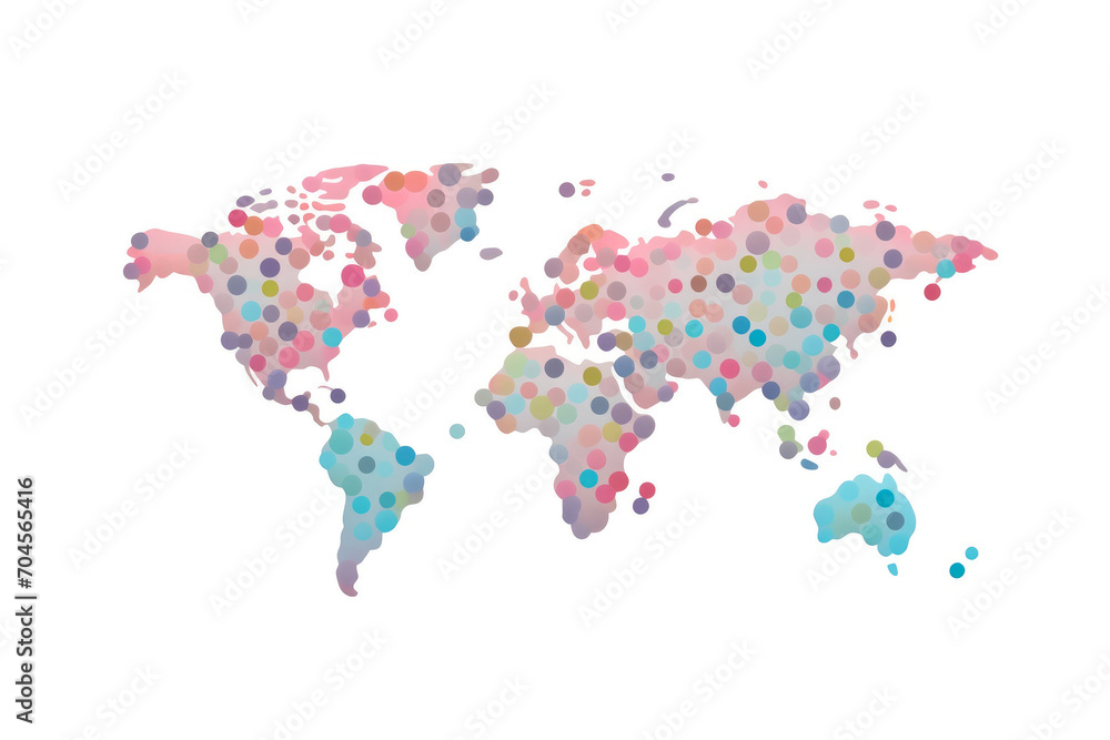 Fototapeta premium Minimalist Geography: Dots on a White Canvas