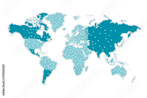 Connected Continents: World Map in Dots
