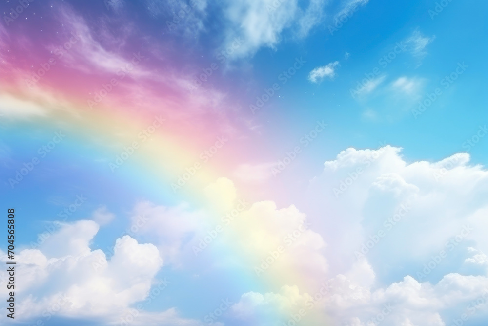 Heavenly Hues: A Rainbow Amidst Clouds