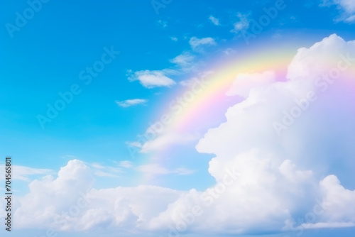 Harmony in Nature  Clouds and Rainbow Unite