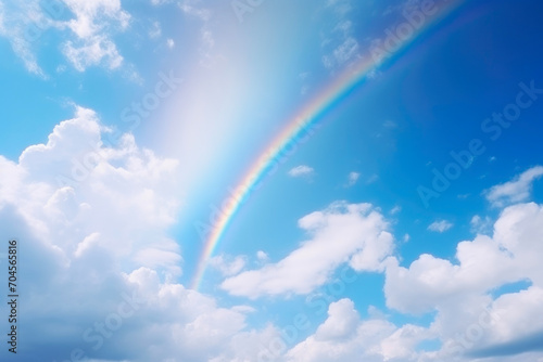 Celestial Symphony  Rainbow over Cloudy Skies