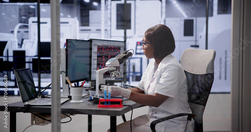 Fotografie Black American in an African Vaccine Blood Screening