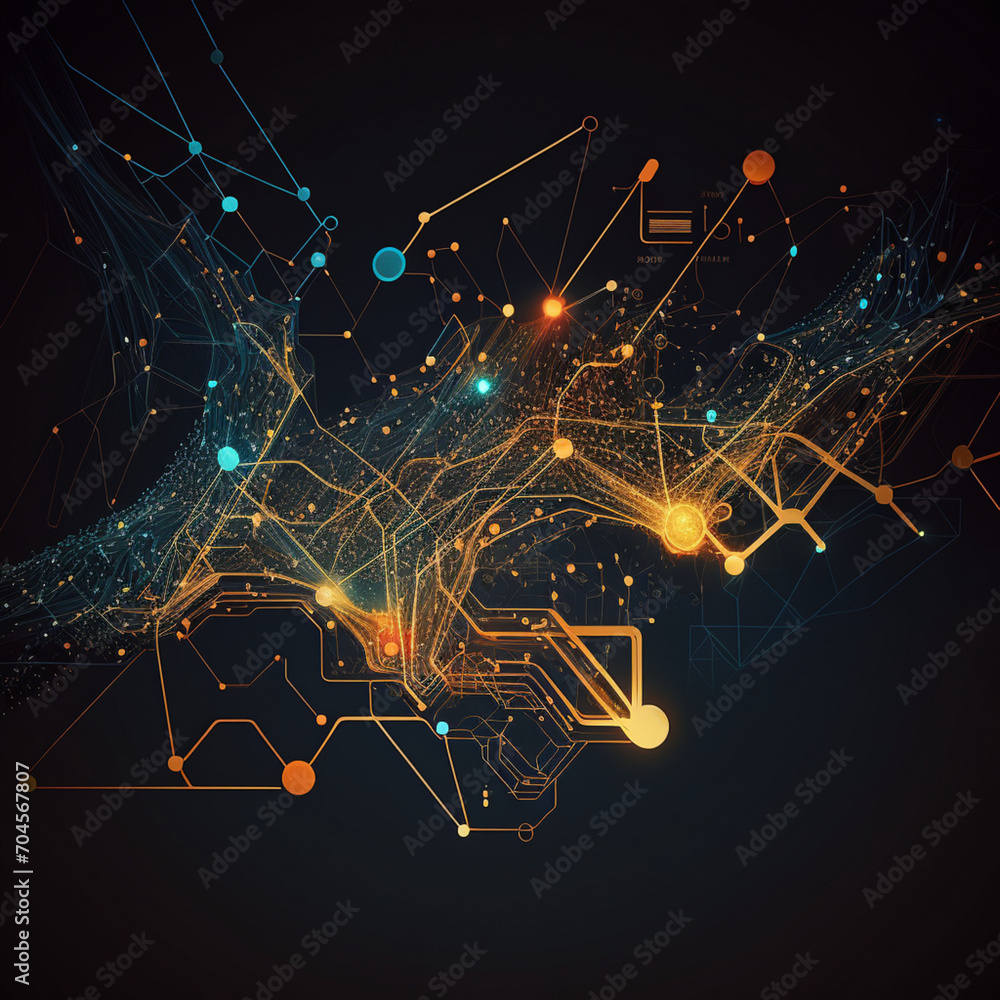 Obraz premium abstract background with glowing lines