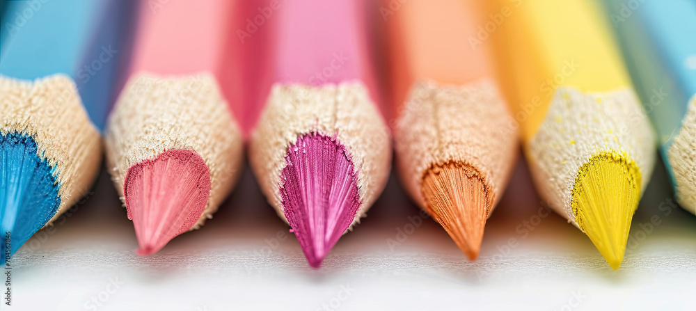 Isolated Colored Pencils in a Neat Lineup Isolated Colored Pencils in a Neat Lineup