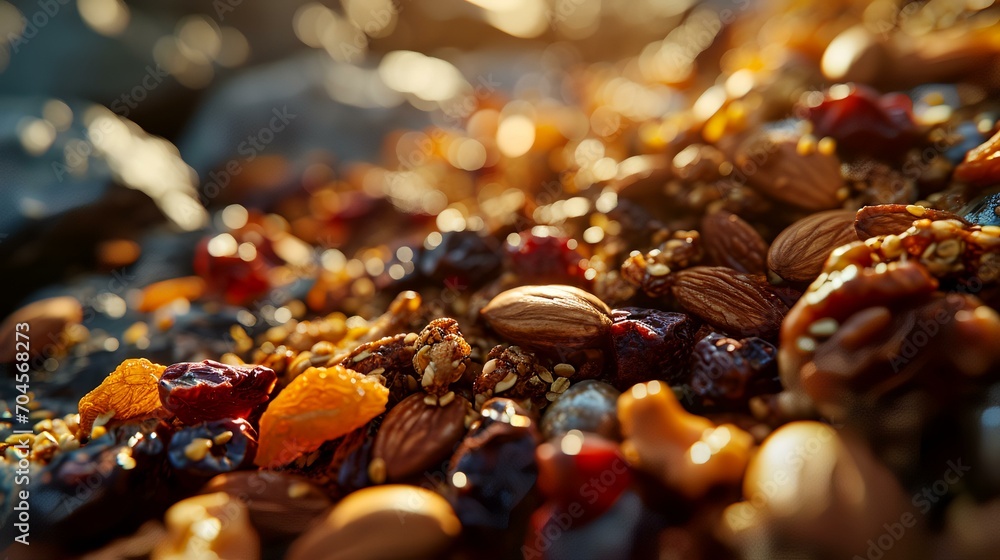 Variety of dried fruits on a wooden table. Selective focus. Variety of dried fruits on a wooden table. Selective focus.