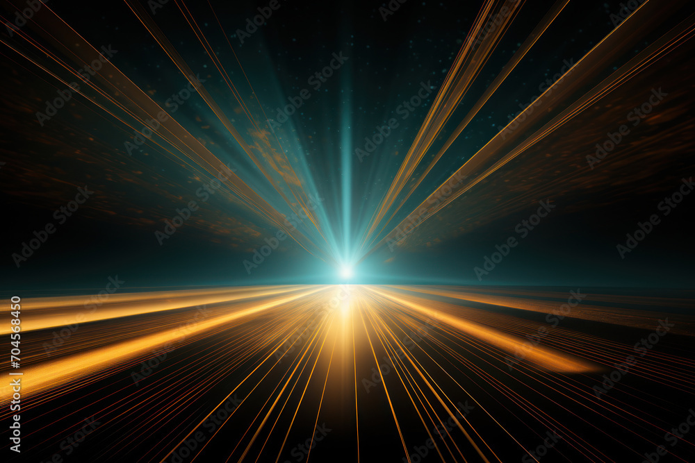 Obraz premium Ethereal Gold Background with Cosmic Rays