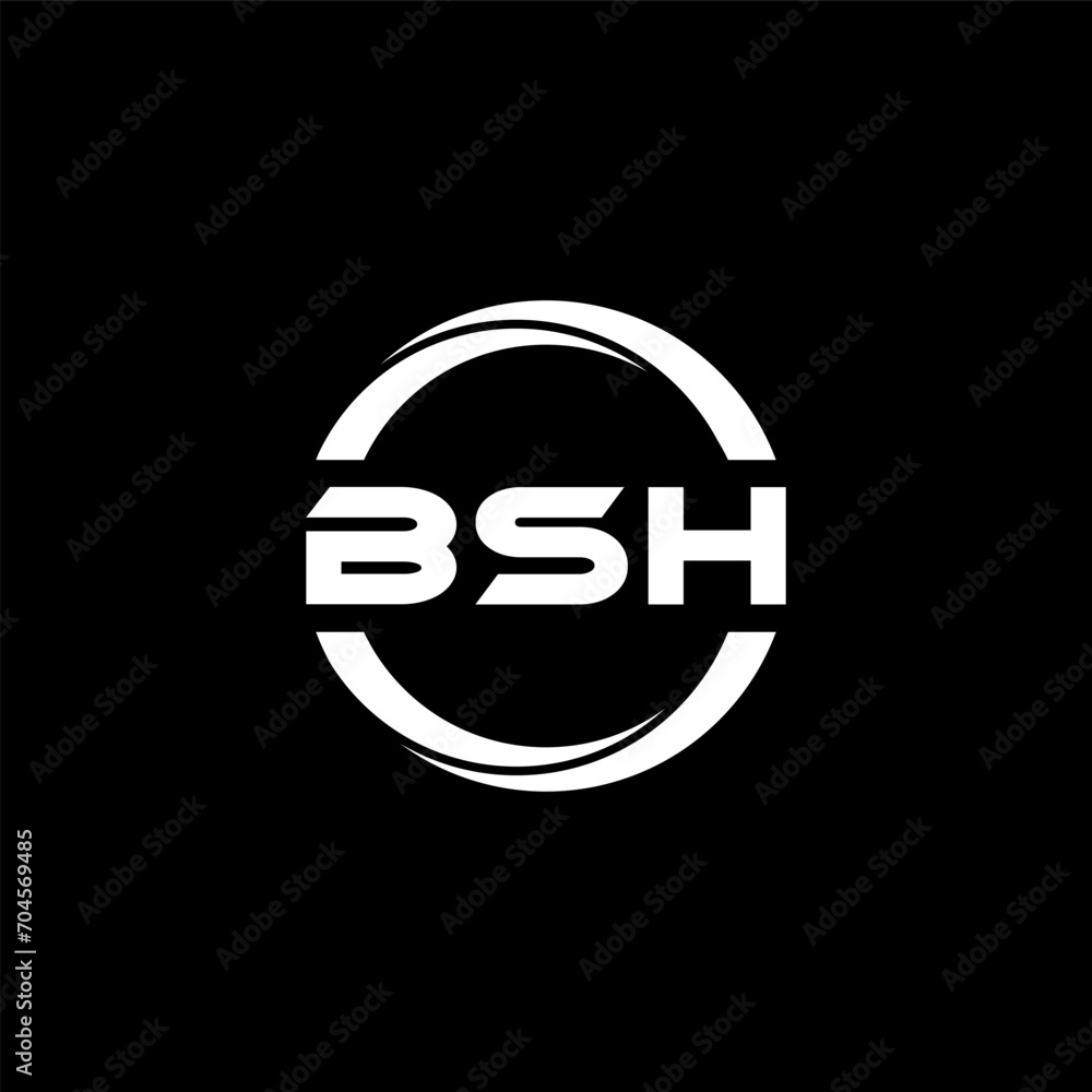 BSH letter logo design with black background in illustrator, cube logo, vector logo, modern alphabet font overlap style. calligraphy designs for logo, Poster, Invitation, etc. BSH letter logo design with black background in illustrator, cube logo, vector logo, modern alphabet font overlap style. calligraphy designs for logo, Poster, Invitation, etc.