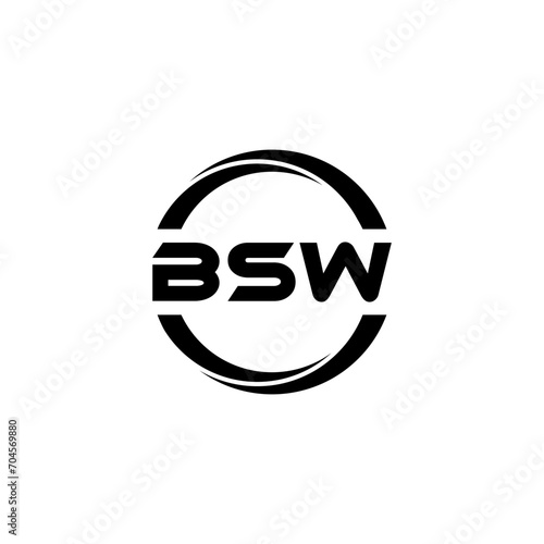 BSW letter logo design with white background in illustrator  cube logo  vector logo  modern alphabet font overlap style. calligraphy designs for logo  Poster  Invitation  etc.