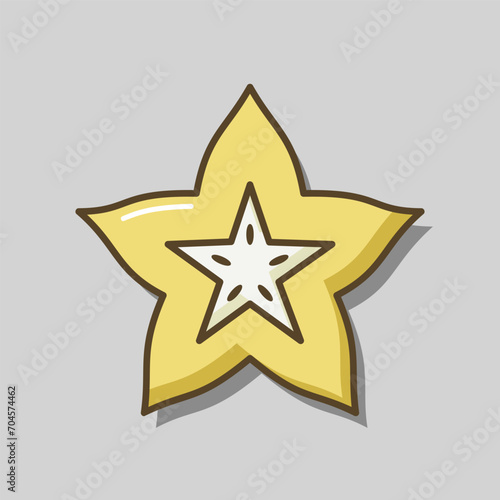 Carom, Carambola, Starfruit vector icon