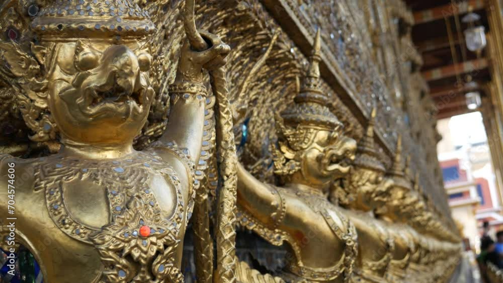 Garuda is decorated in Wat Phra Kaew (Temple of the Emeral Buddha), Bangkok. Garuda is mythical large bird-like creature found in Hinduism and Buddhism Garuda is decorated in Wat Phra Kaew (Temple of the Emeral Buddha), Bangkok. Garuda is mythical large bird-like creature found in Hinduism and Buddhism