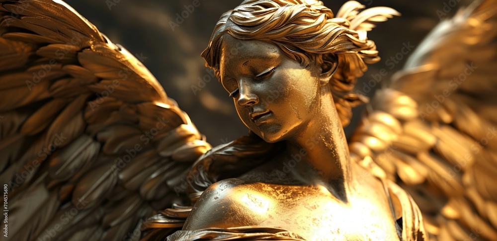 a statue of an angel with wings