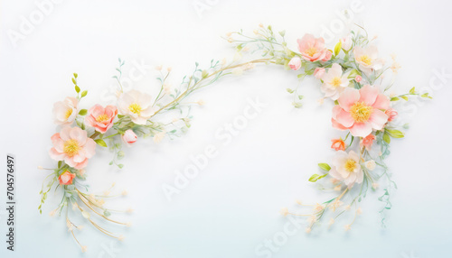 Delicate pastel floral composition on white background. Watercolor bouquet of flower. © Svetlana Kolpakova