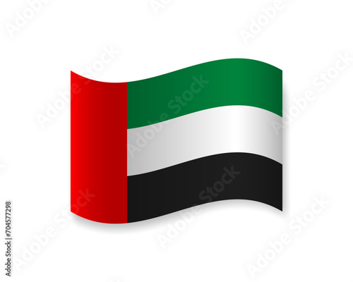 Free Download Flag of Emirates flat icon. Wavy vector element with shadow underneath. Best for mobile apps, UI and web design. - GFXLoad