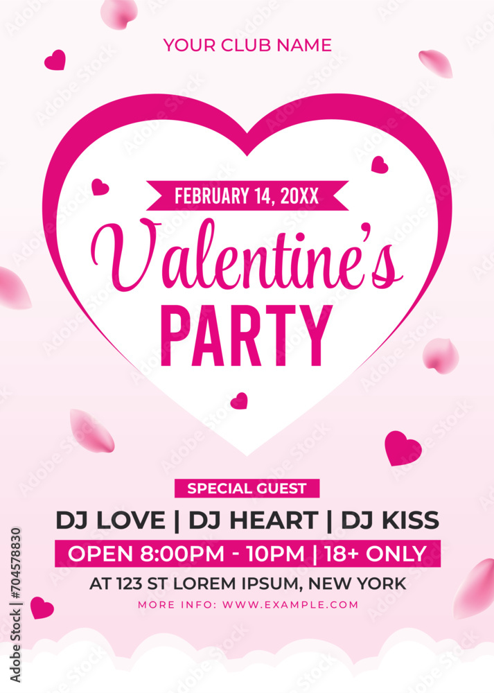Valentine's party flyer poster Layout