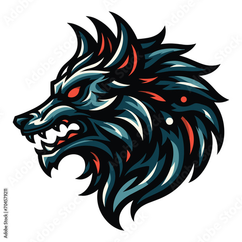 Wallpaper Mural Wild brave animal wolf dog fox head face mascot design vector illustration, logo template isolated on white background Torontodigital.ca