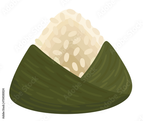 Onigiri. Traditional Japanese dish of rice wrapped in nori with filling