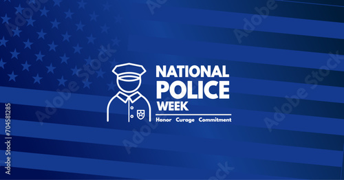 National Police Week banner	 - vectror illustration