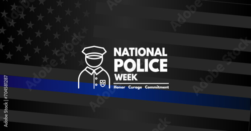 National Police Week banner - vectror illustration