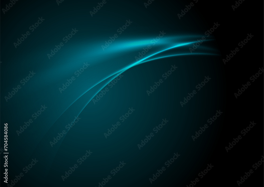 Blue smooth glossy neon waves abstract hi-tech background. Vector design Blue smooth glossy neon waves abstract hi-tech background. Vector design