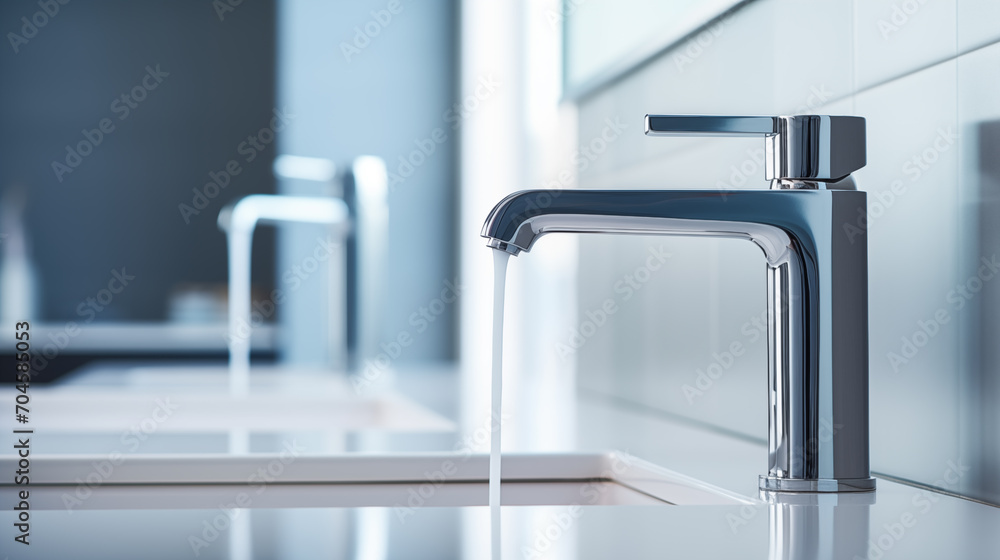 Modern minimalistic faucet and kitchen sink Modern minimalistic faucet and kitchen sink