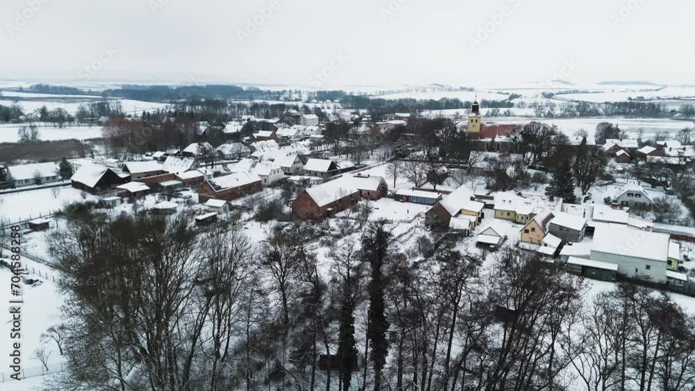 Biesenbrow Angermünde Brandenburg aerial shot of small tiny beautiful village Biesenbrow Angermünde Brandenburg aerial shot of small tiny beautiful village