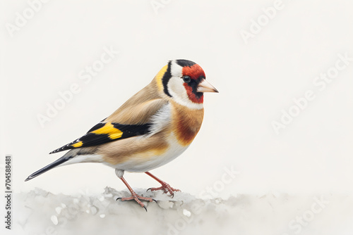 close up of Goldfinch white background - Generative AI