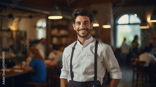 Portrait of a happy chef in a restaurant