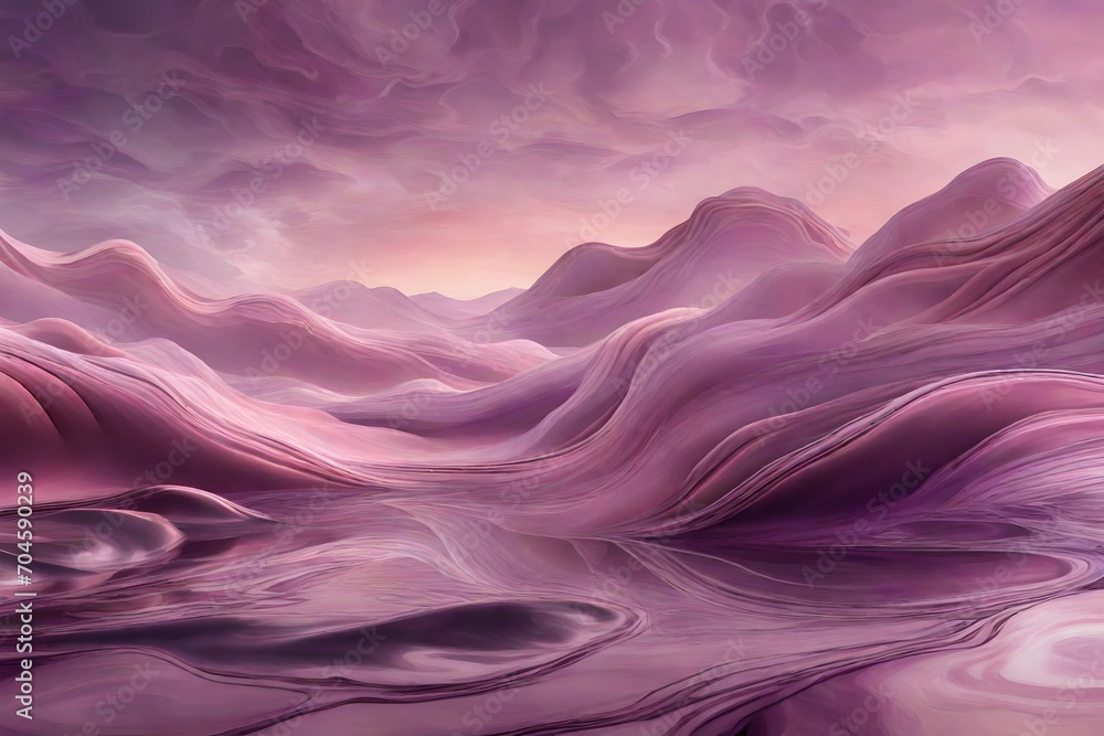Luminous Lavender Labyrinth - Lavender liquids intertwining in a mesmerizing labyrinth of abstract allure.
