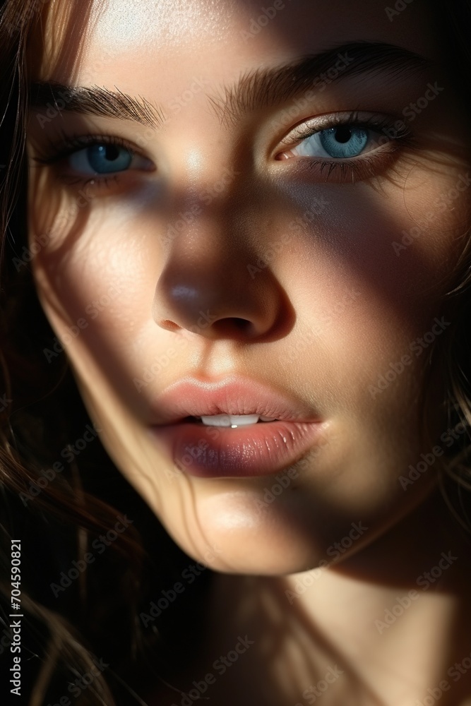portrait of a beautiful caucasian woman with blue eyes and dark hair portrait of a beautiful caucasian woman with blue eyes and dark hair