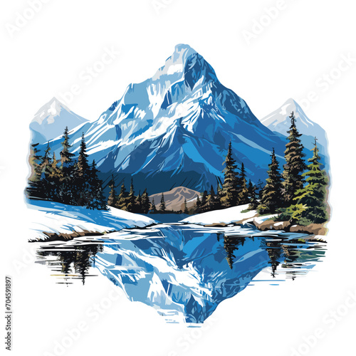 winter mountain landscape icon