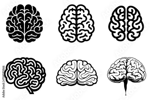 Human brain set, vector illustration.
