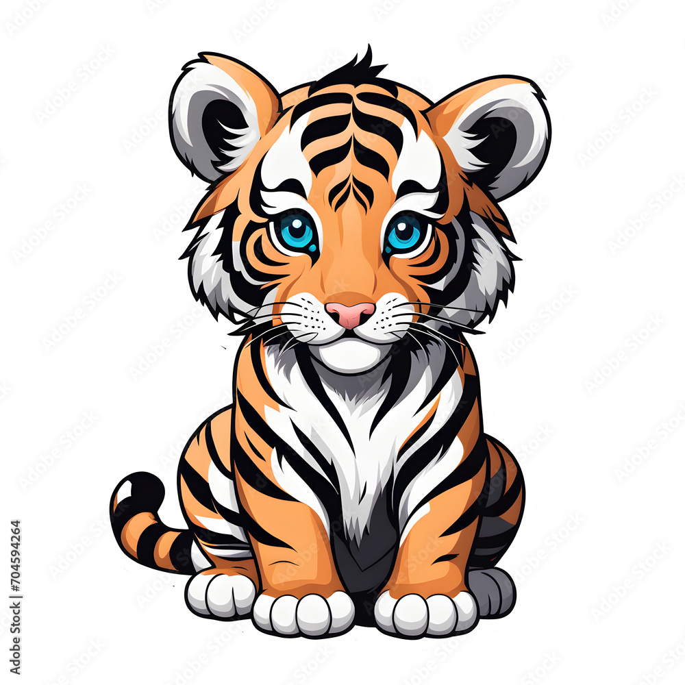 A Cute Baby Tiger Illustration with Transparent Background for Sticker A Cute Baby Tiger Illustration with Transparent Background for Sticker
