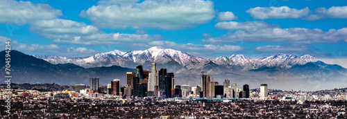 Los Angeles with Snow-capped mountains