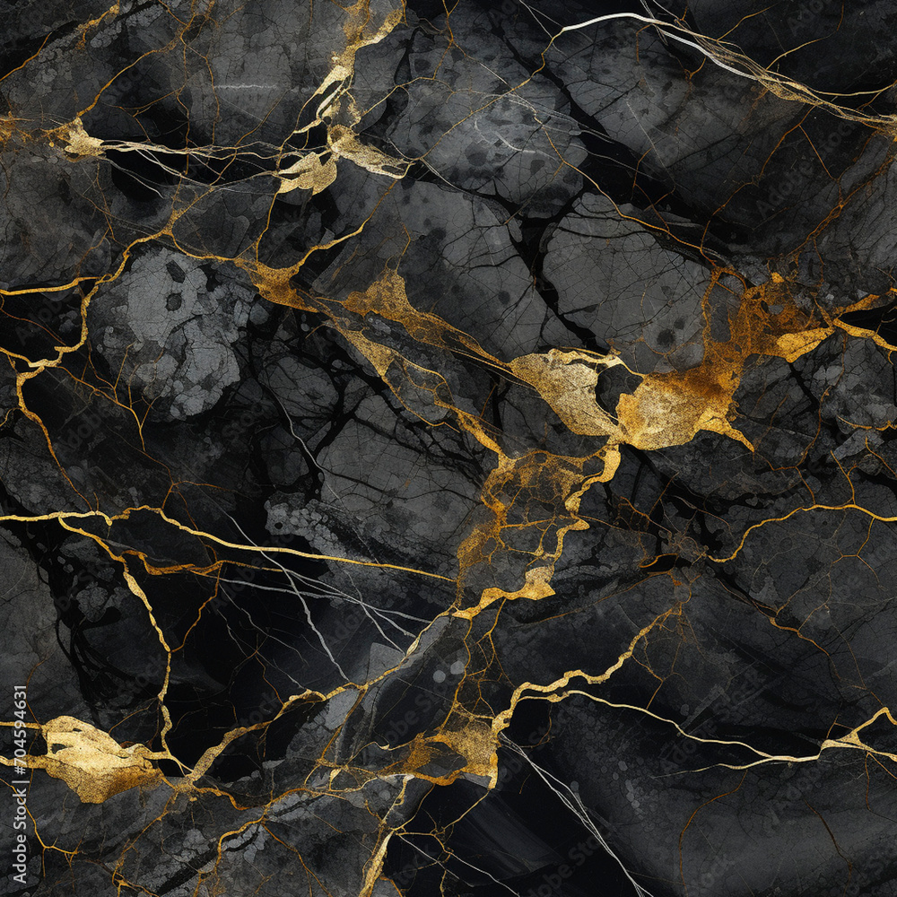 Black Marble with Gold Veins
