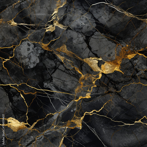 Black Marble with Gold Veins 