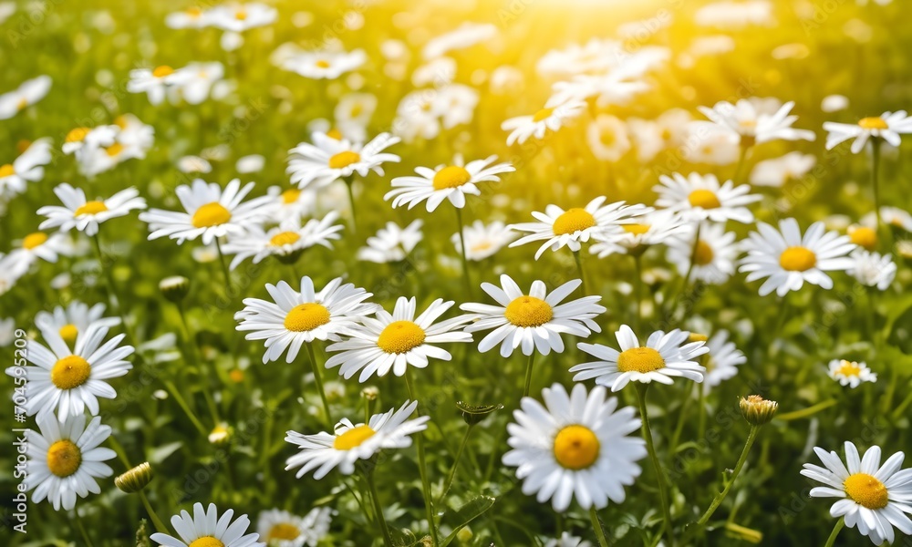 Fototapeta premium A field of daisies in the sun