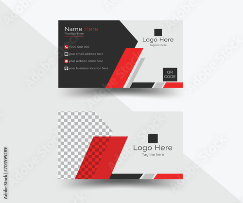 Modern black and red simple styles corporate business card, visiting card, business card design, vector business card, professional business card, double sided business card layout template 